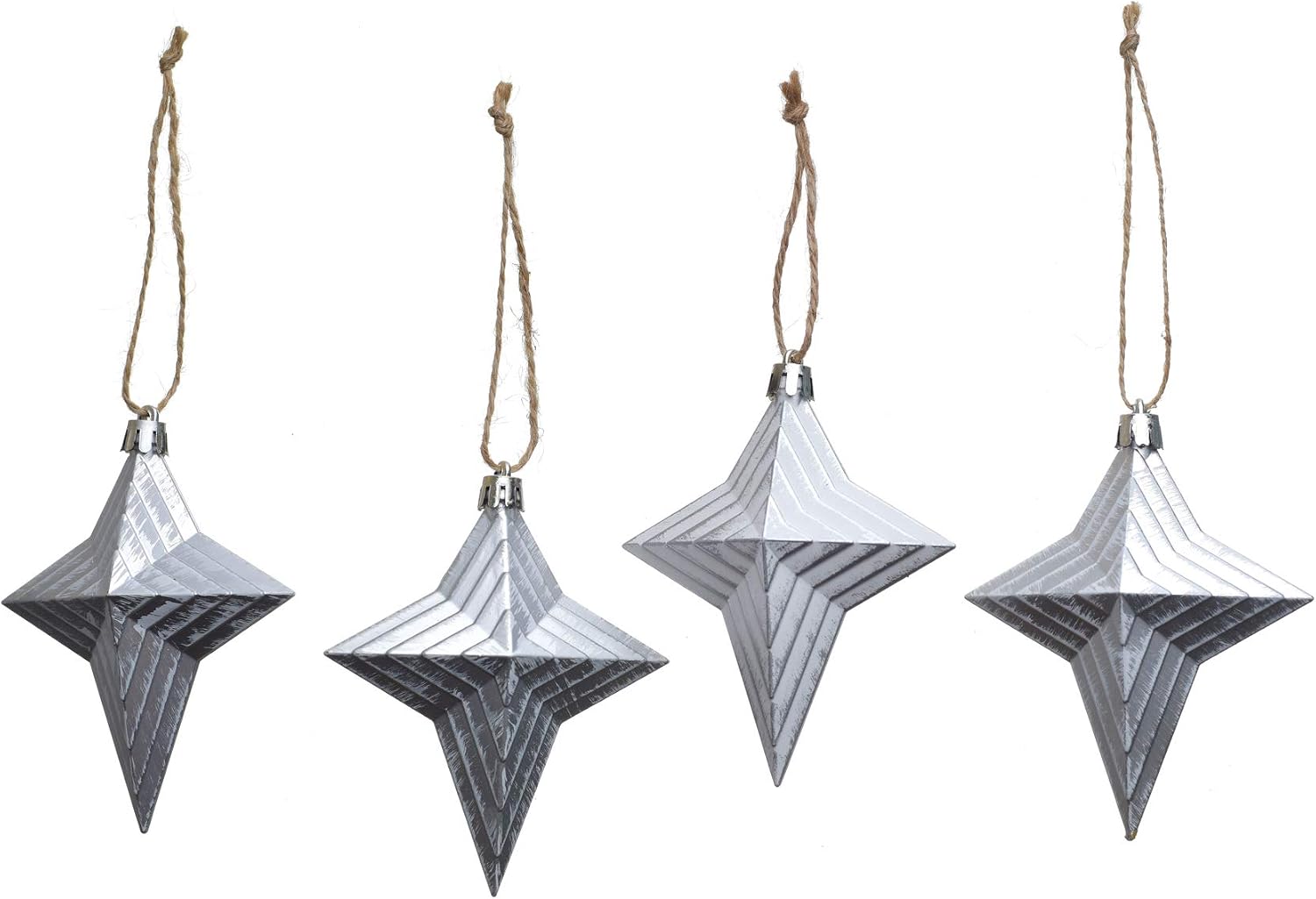 Detalle de HEITMANN DECO Christbaum-Sterne 4er Set, weiß, ca. 10x10x3 cm