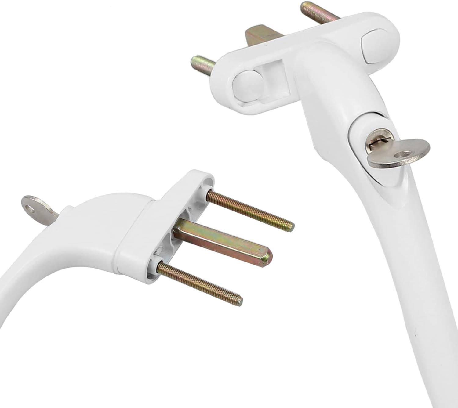 Thumbnail 2 de Neoteck 10 Pcs UPVC Window Handle – White Inline Espag, 43mm Centres, Locking Push Button for Double Glazing