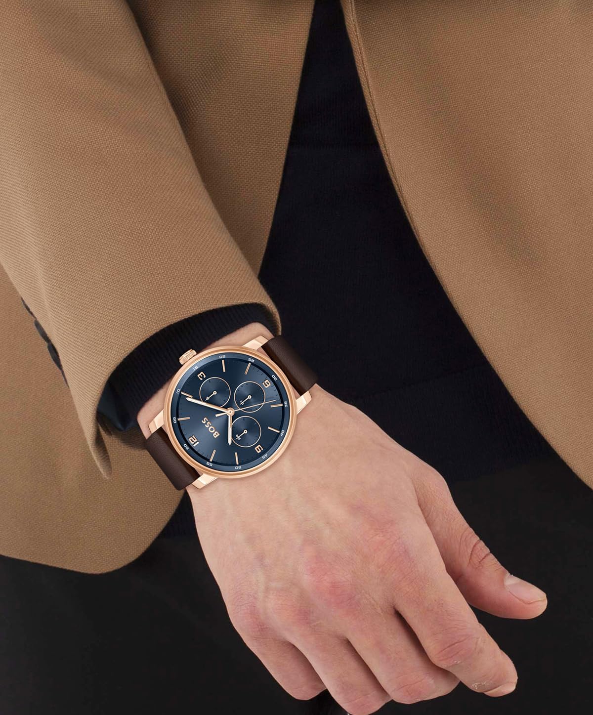 Thumbnail 3 de BOSS Orologio Analogico Multifunzione Contender: eleganza sportiva con cinturini in pelle