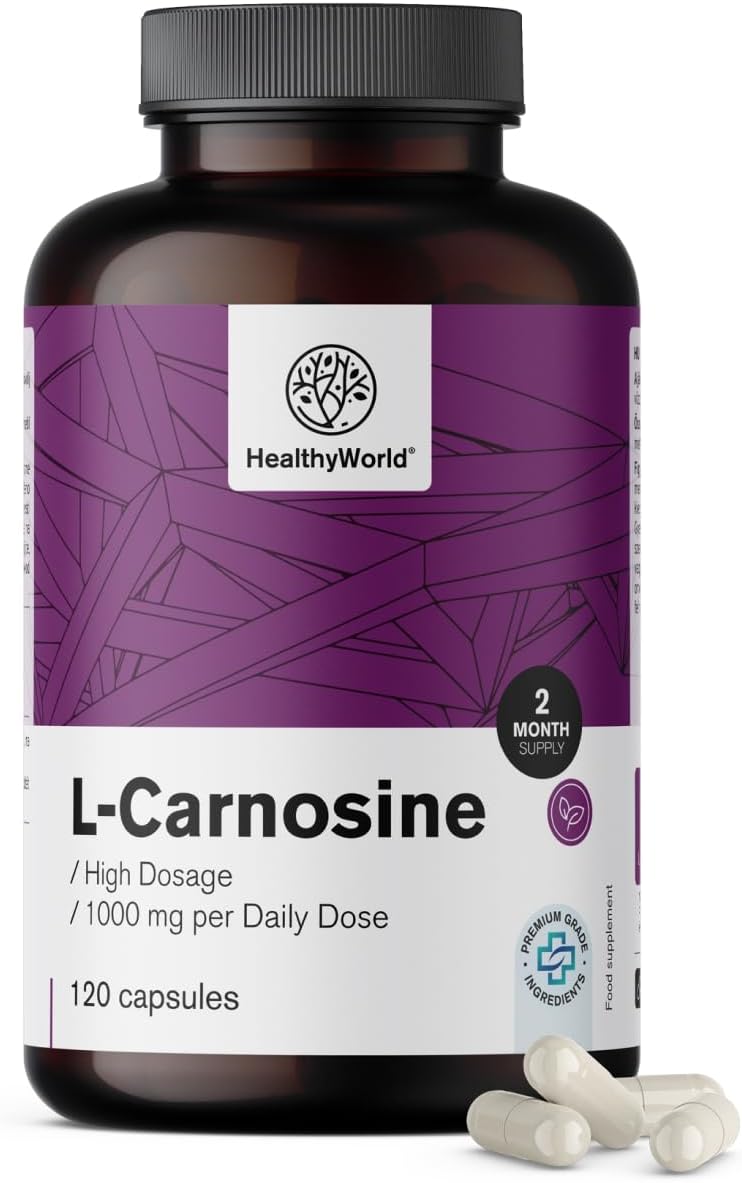 Detalle de HealthyWorld L-Carnosine 1.000 mg, 120 plantaardige capsules