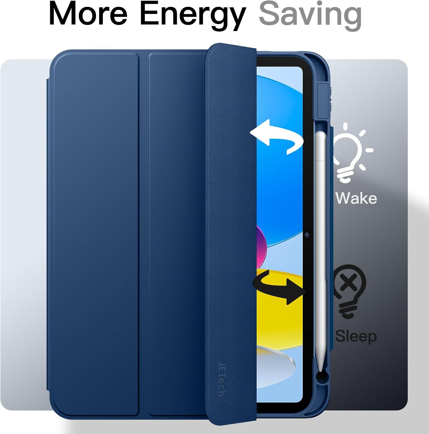 Thumbnail 6 de JETech 3191- magnetische afneembare hoes voor iPad (A16), marineblauw