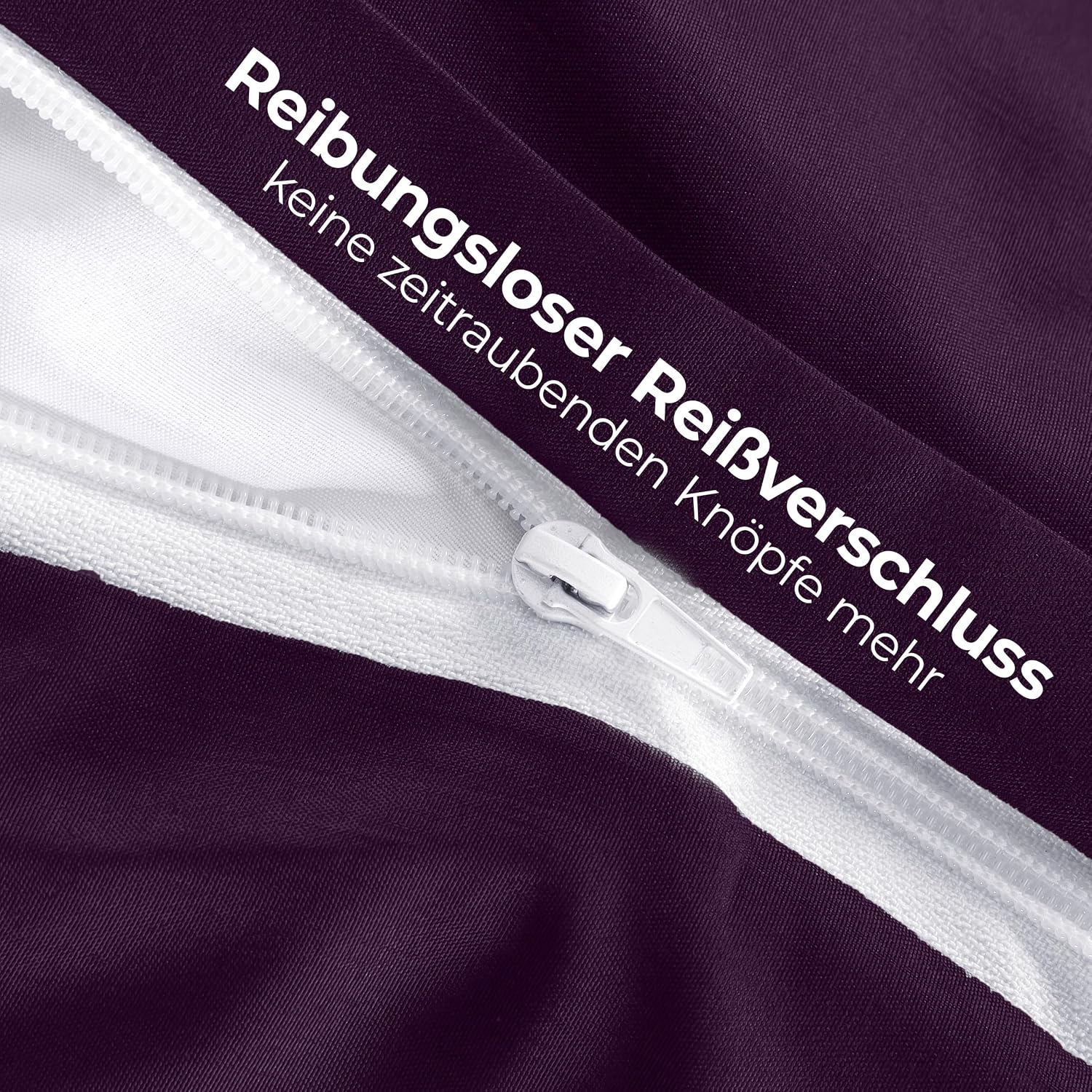 Detalle 2 de Utopia Bedding Bettwäsche-Set 135x200 cm (Mikrofaser) – Lila mit Bettbezug + Kissenbezug