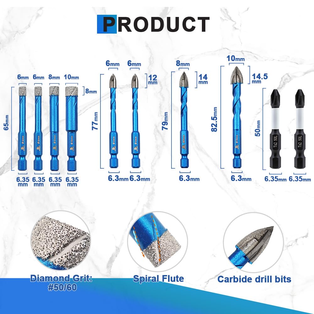 Thumbnail 1 de BRSCHNITT Diamond Drill Bit Set 10-Piece