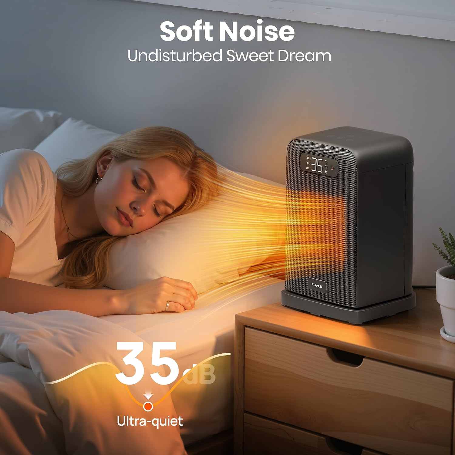 Thumbnail 4 de FLANUR 1500W portable ceramic heater with thermostat