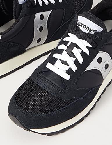 Detalle 2 de Saucony Jazz Original Vintage, sneaker da uomo in pelle, Black Silver White, 42.5 EU