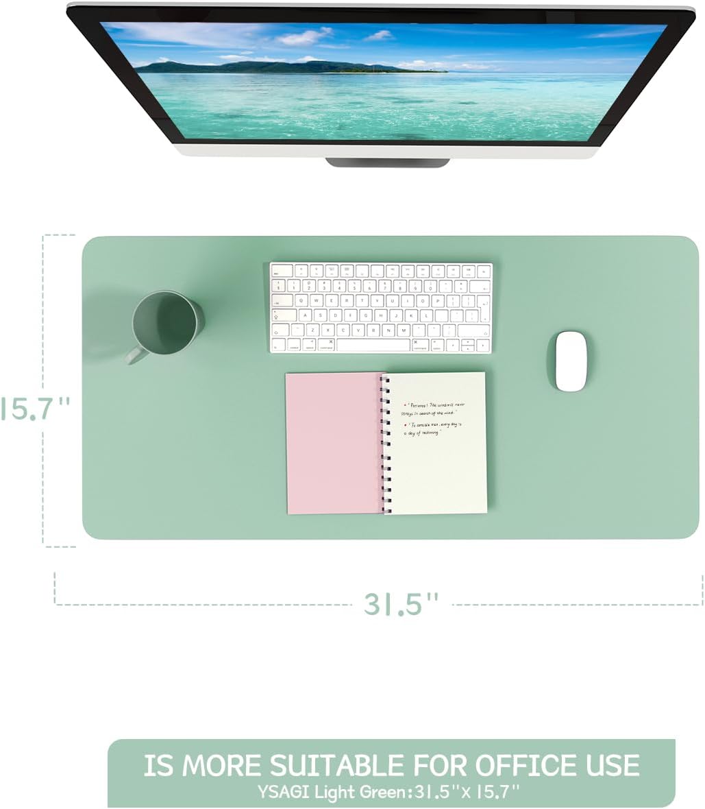 Thumbnail 6 de YSAGi Non-Slip Desk Pad (80 x 40 cm) – Waterproof PVC leather desk protector in light green