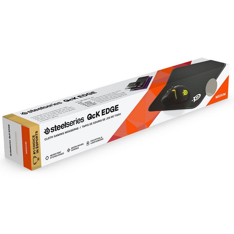 Detalle de QcK Edge Medium de SteelSeries: alfombrilla de alto rendimiento para gaming