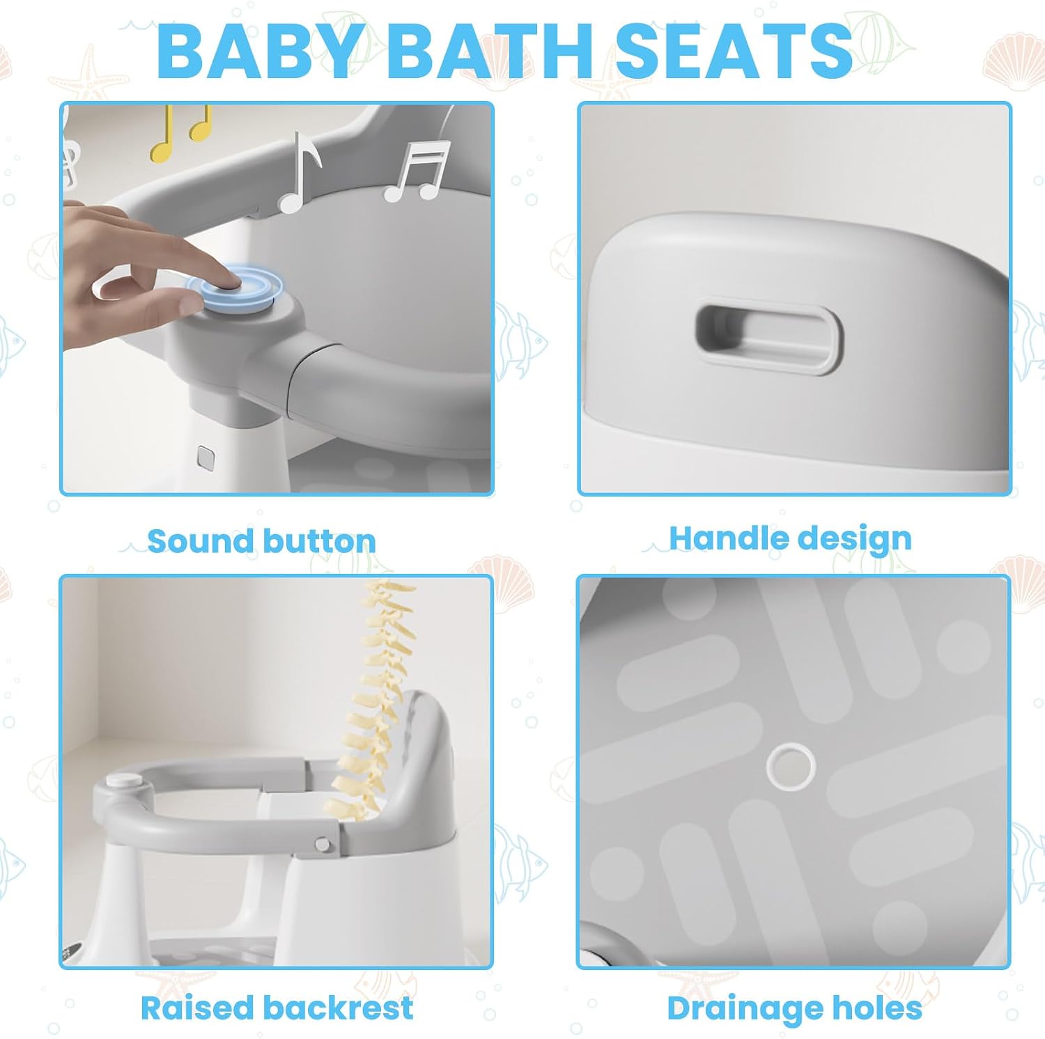 Detalle 2 de UBRAVOO baby bath seat, 6-24 months non-slip