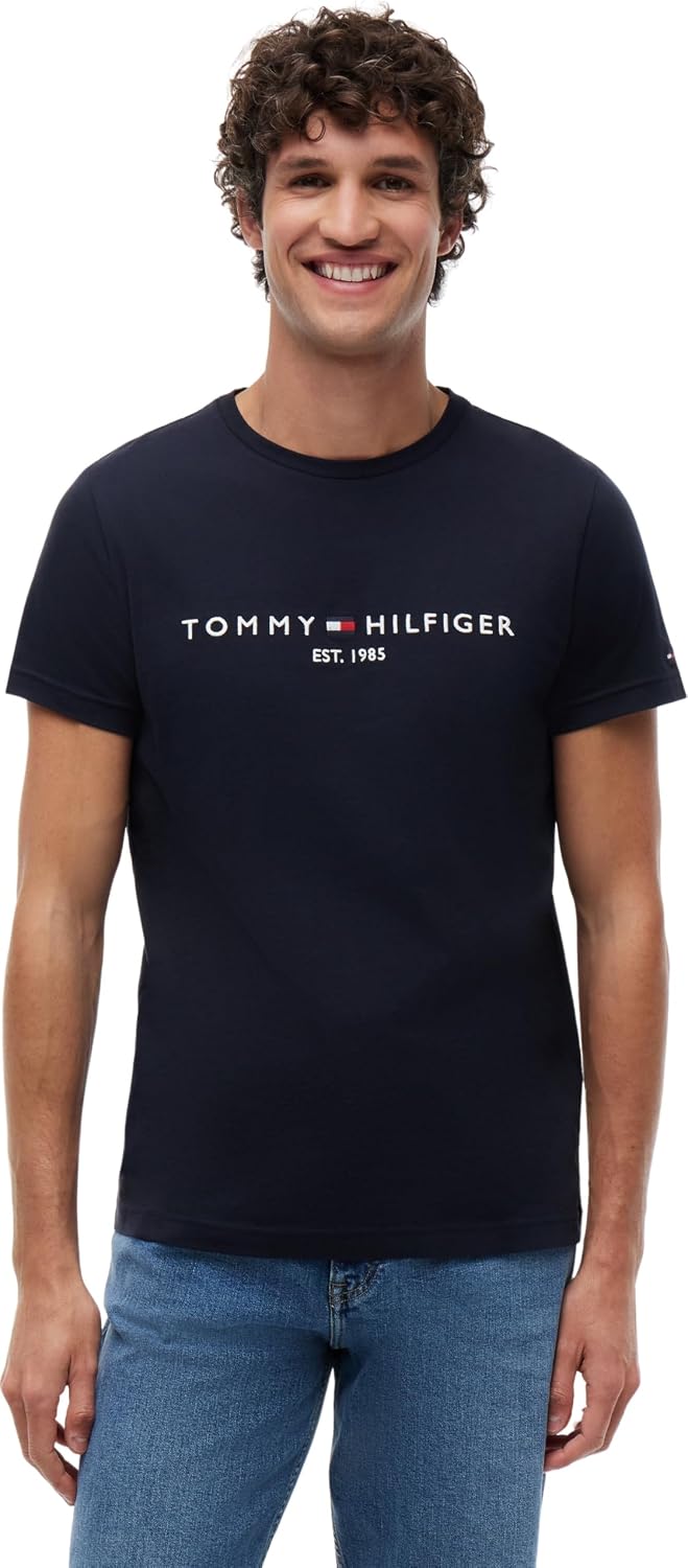 Imagen de Tommy Hilfiger CORE TOMMY LOGO TEE - Camiseta Hombre Azul 🕶 en OfertitasTOP