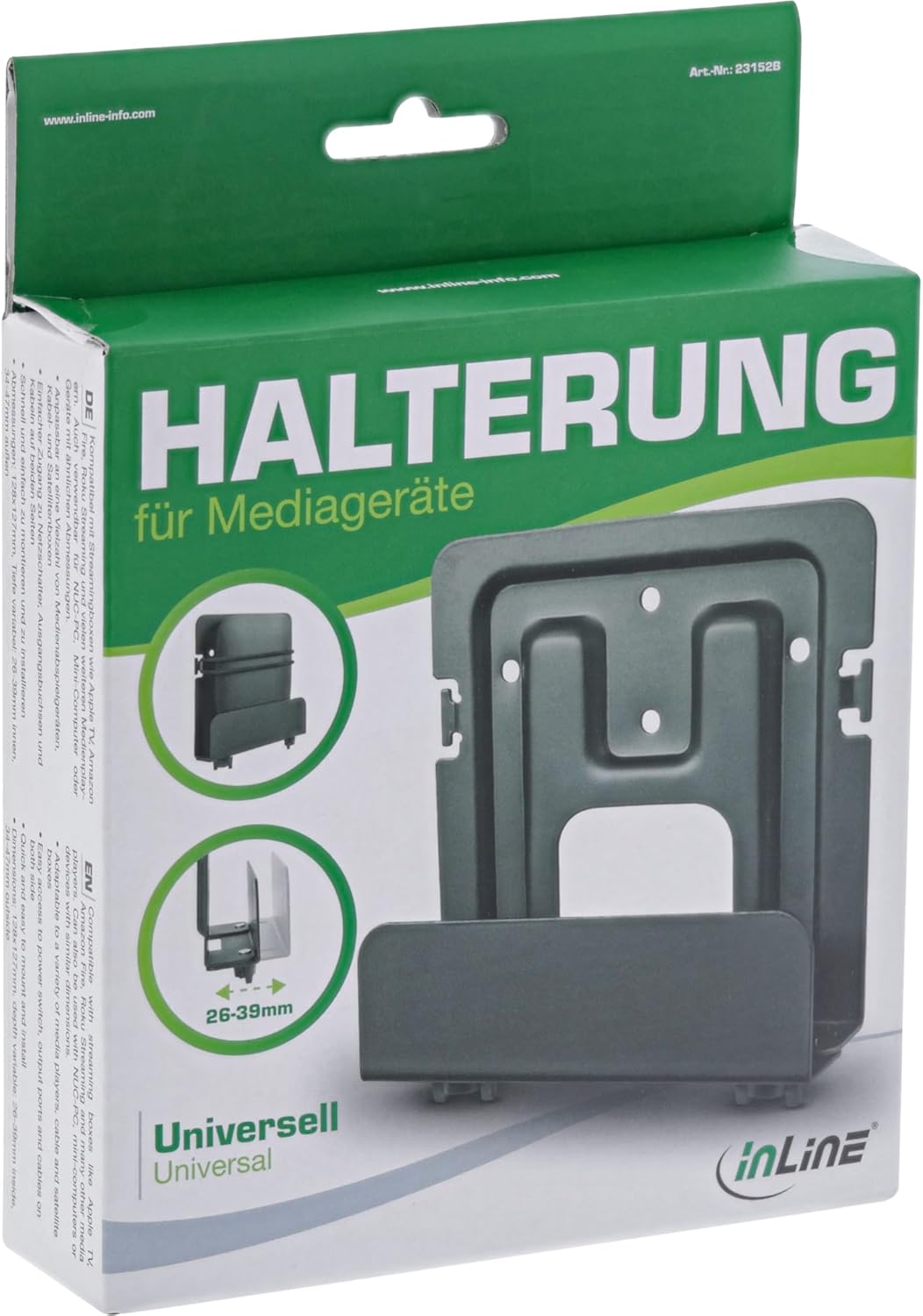 Thumbnail 4 de InLine Halterung für Mediageräte/Streaming-Boxen, 26–39 mm (InLine®)