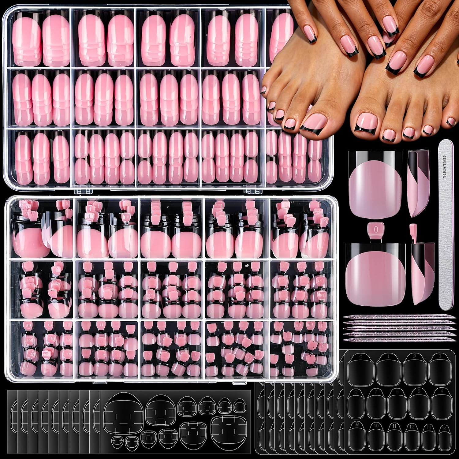 Detalle de YGDZ Press-On Nail and Toenail Kit, Short Square
