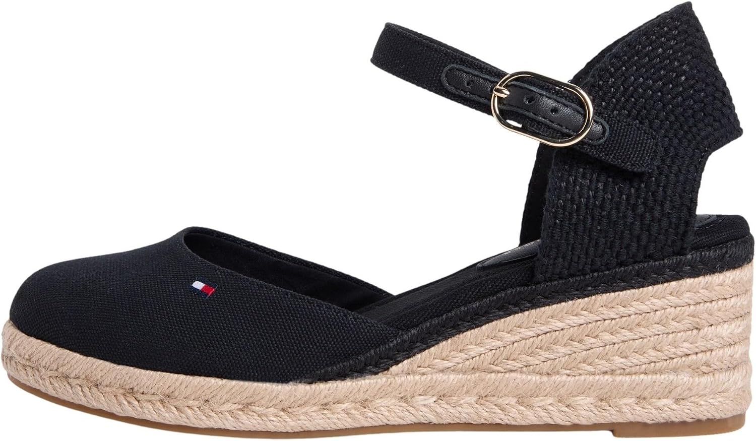 Detalle de Tommy Hilfiger Mid Wedge Espad Closed Toe FW0FW09233: espadrillas con zeppa