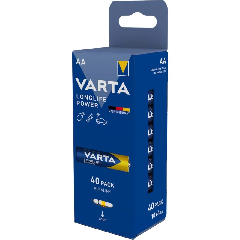 Detalle de Varta Longlife Pila AA LR06 Pack 40 Unidades