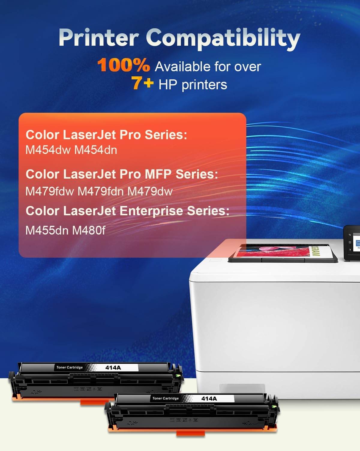 Detalle de Skydo 414A Black Toner Cartridge 2-Pack for HP M479 and M454 Printers