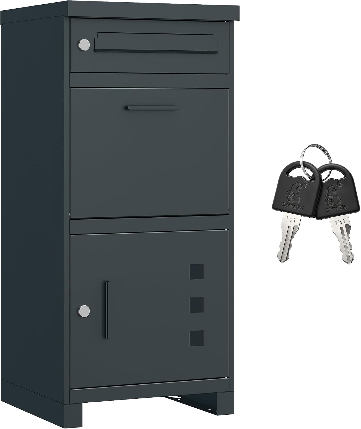 Detalle de SONGMICS GMB091GZ01V1 Outdoor Parcel Box, 55 L, Dual Compartments