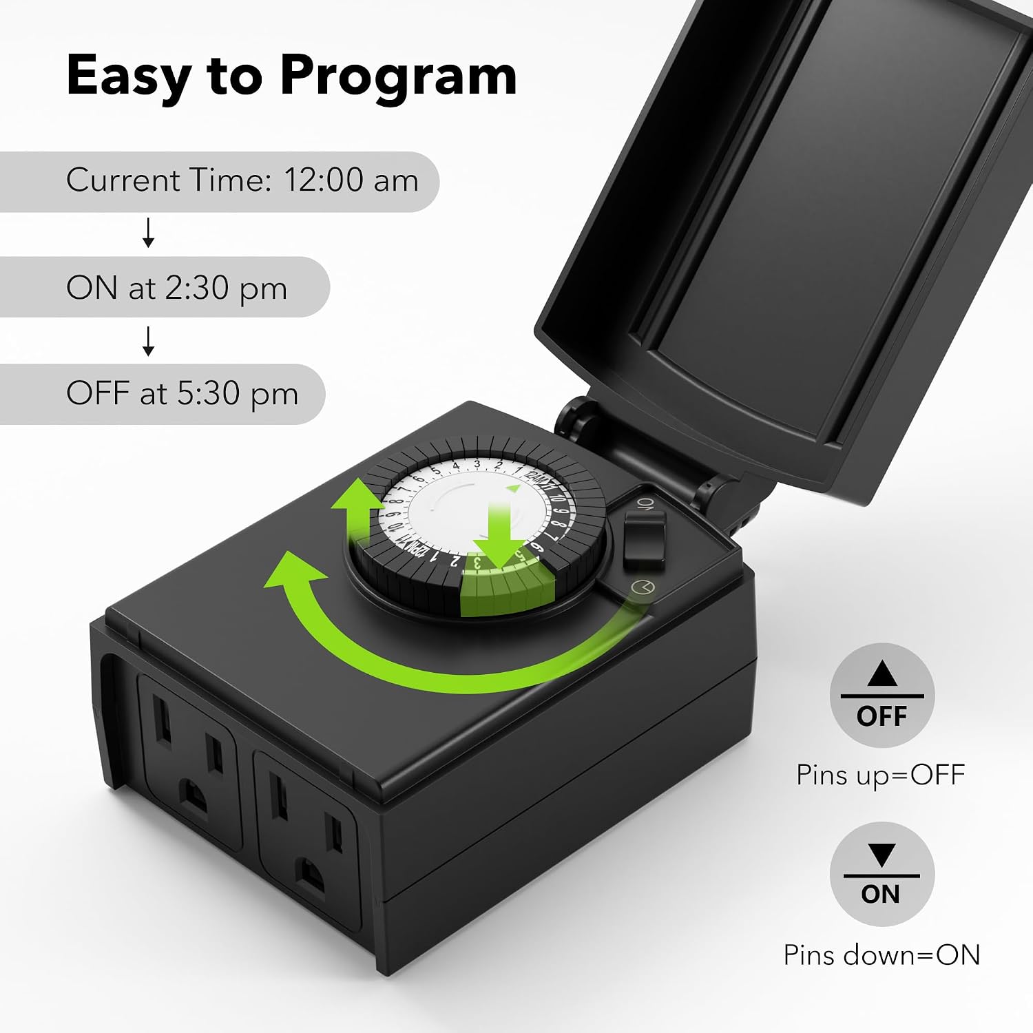 Detalle 2 de BN-LINK Outdoor Timer Outlet 30-Minute Intervals
