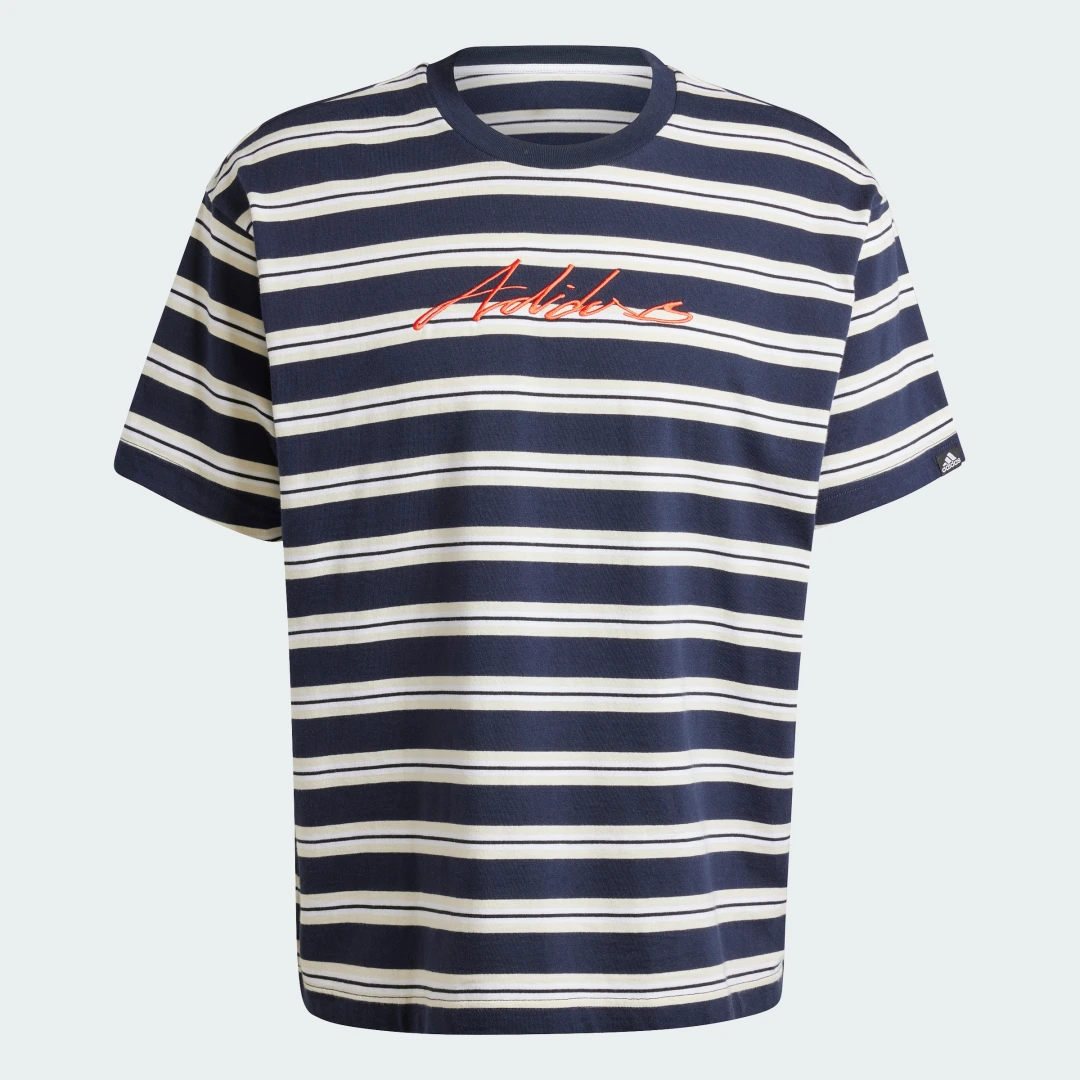 Detalle de Adidas Americana Striped T-Shirt — Camiseta azul a rayas