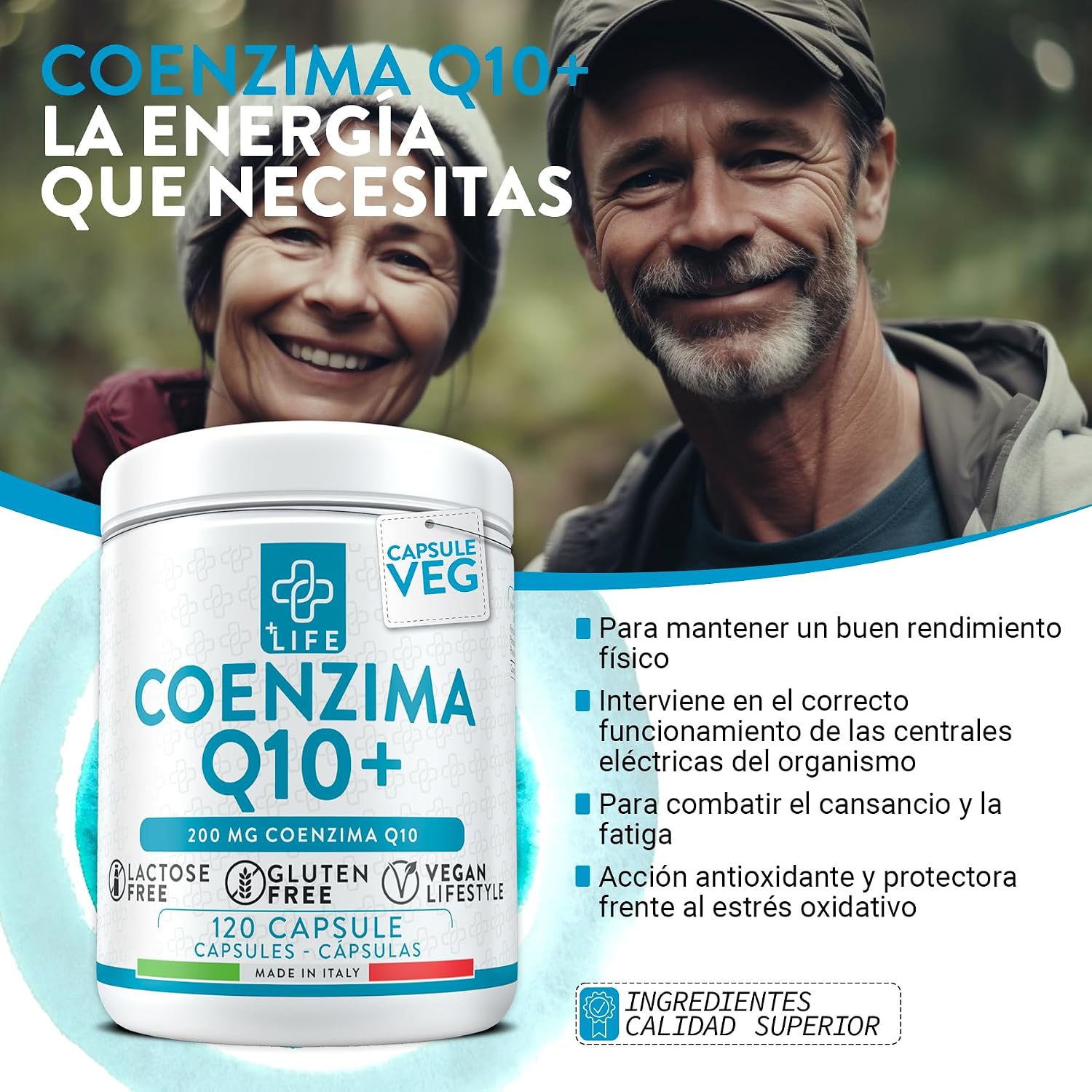 Detalle 2 de Coenzima Q10 PiùLife 200 mg 240 cápsulas
