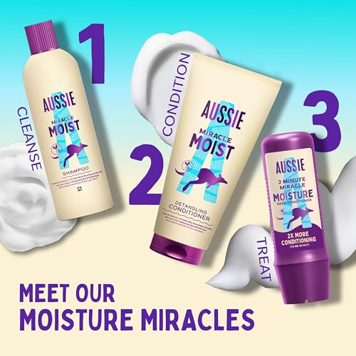 Thumbnail 7 de Aussie Miracle Moist Shampoo 1L Pump to Restore Brittle & Dry Hair