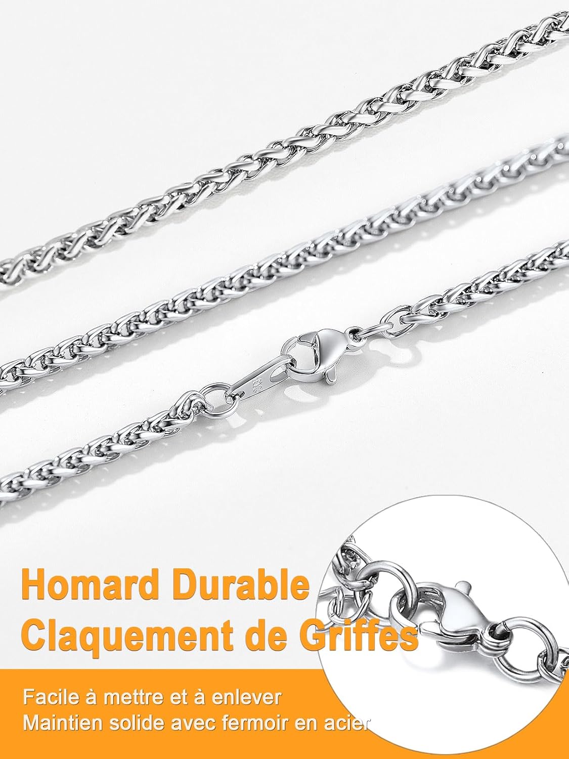 Detalle 1 de U7 Chaîne en acier inoxydable 9 mm