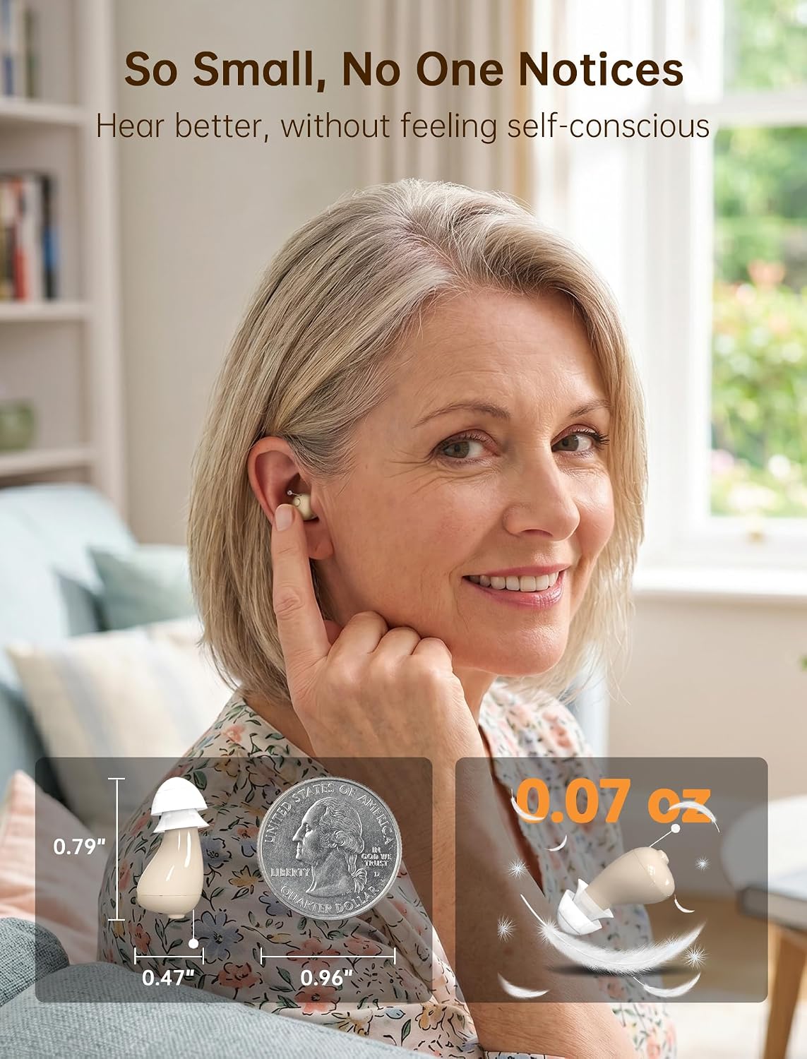 Detalle de Rechargeable OTC Hearing Aids, 100-Hour Use