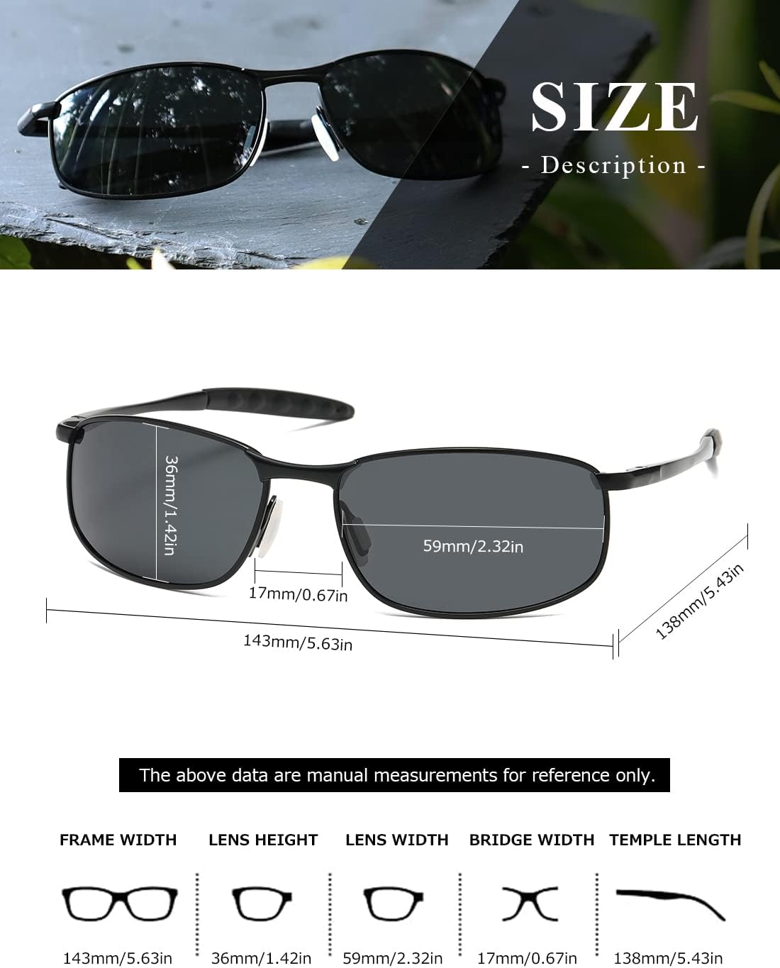Thumbnail 4 de Kimorn Polarisierte Sonnenbrille K0535 Retro Herren