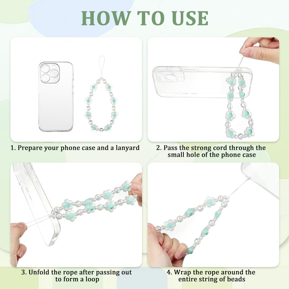 Detalle de OFFCUP Portable Phone Strap Set of 4 with Natural Crystal Beads