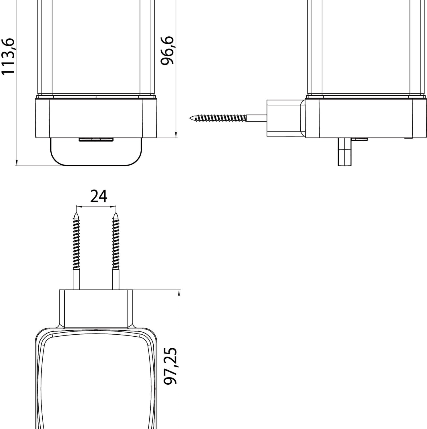 Detalle de Emco Loft 052113303 – ścienny dozownik mydła, czarny mat, szkło kryształowe