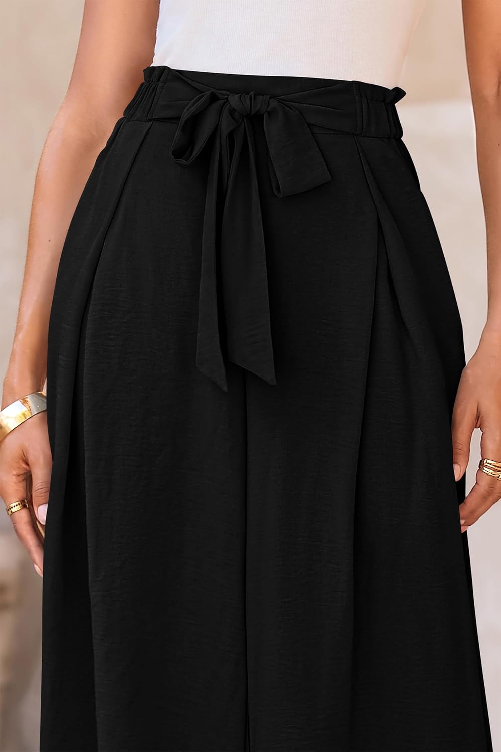 Detalle de PRETTYGARDEN Women's Wide Leg Work Pants: High-Waisted Palazzo Trousers for Business Casual