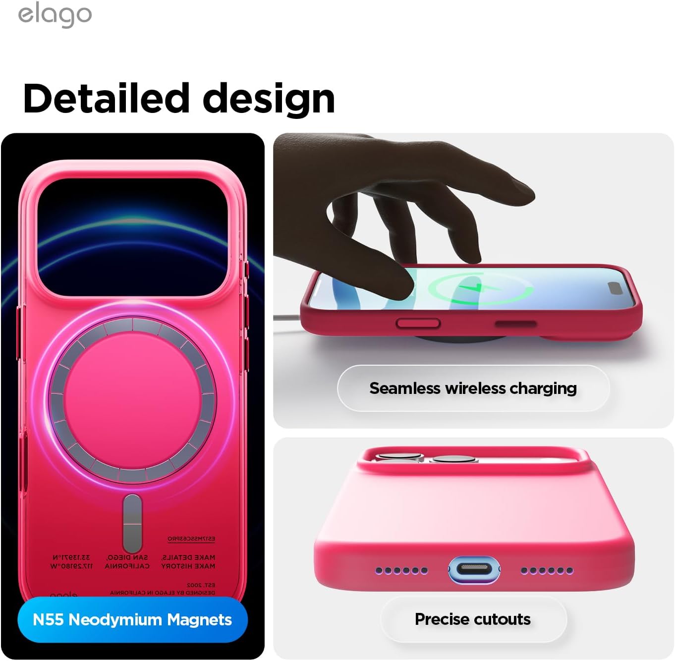 Thumbnail 6 de elago Magnetic Silicone Case for iPhone 17 Pro Max 6.9” – Ice Red, MagSafe Compatible