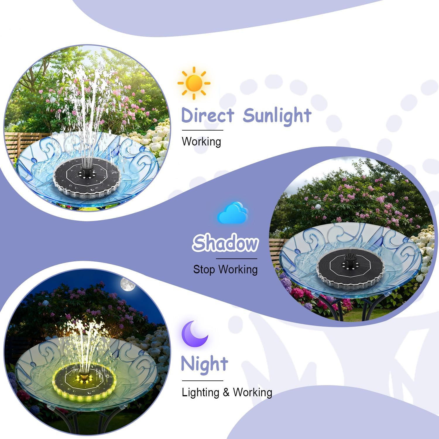 Thumbnail 3 de Yzert Solar Bird Bath Fountain 3.5W