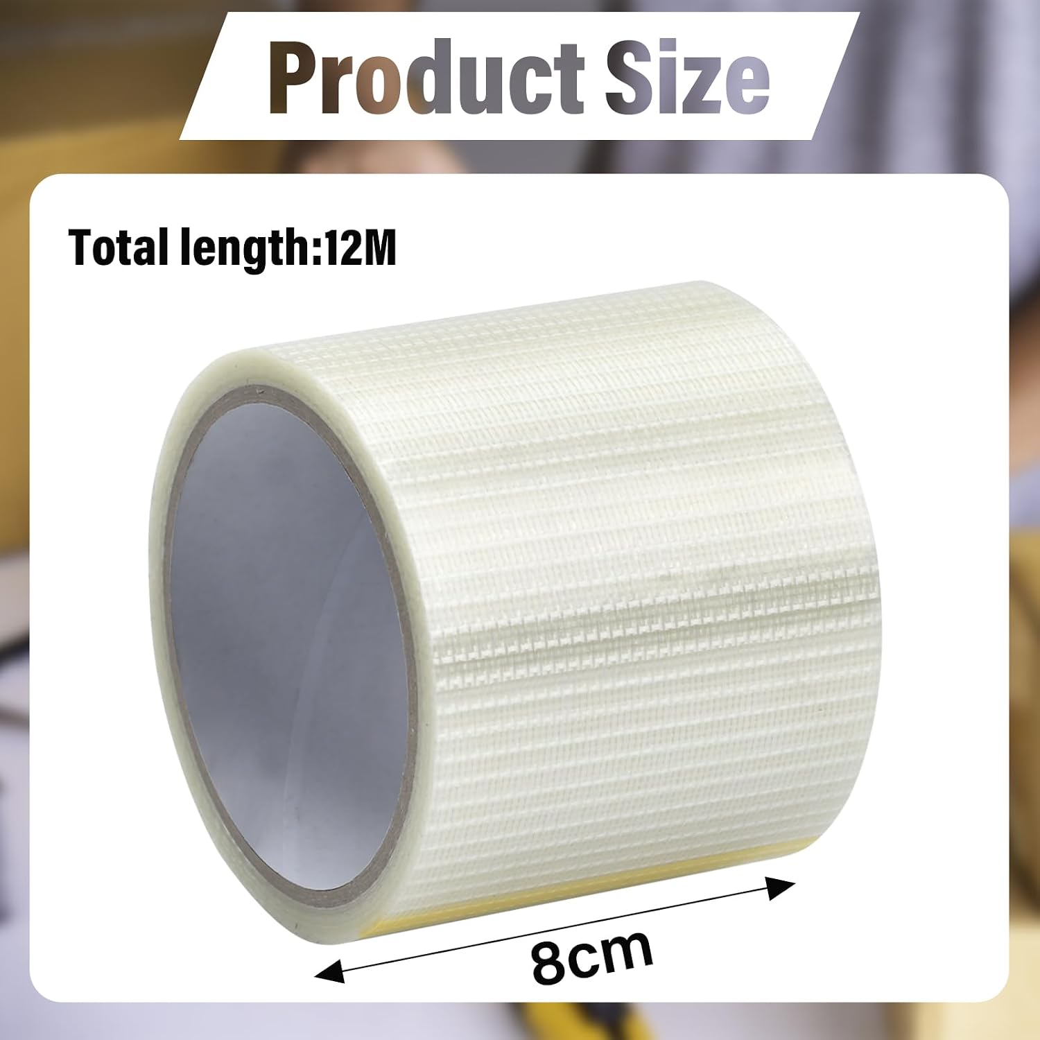Detalle 2 de ECHOBUY Nastro Riparazione Tende da Sole 12m x 8cm – Nastro Rinforzato in Fibra di Vetro per Teloni e Coperture