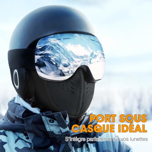 Detalle de WTACTFUL cagoule moto polaire avec masque relevable et panneau en néoprène perforé