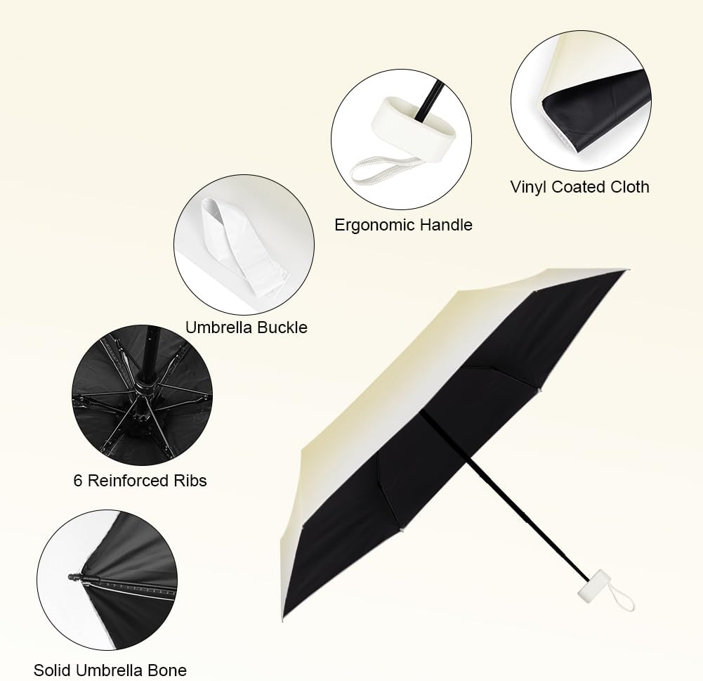 Thumbnail 4 de Aolso Travel Umbrella – 6 Ribs Mini UV Folding Sun Umbrella