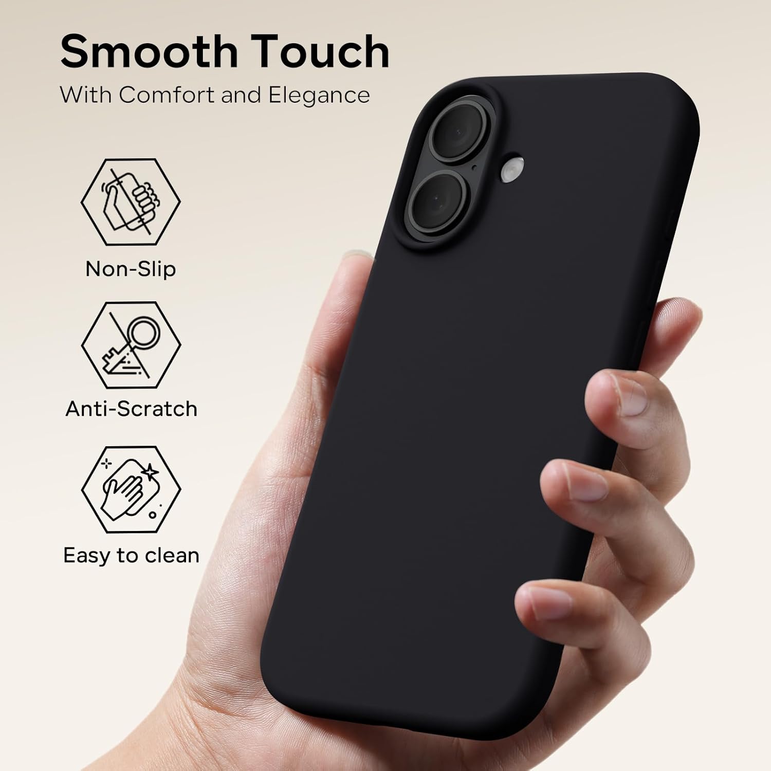 Thumbnail 3 de ACRONIX Slim Liquid Silicone Case for iPhone 17 (6.3") – Black
