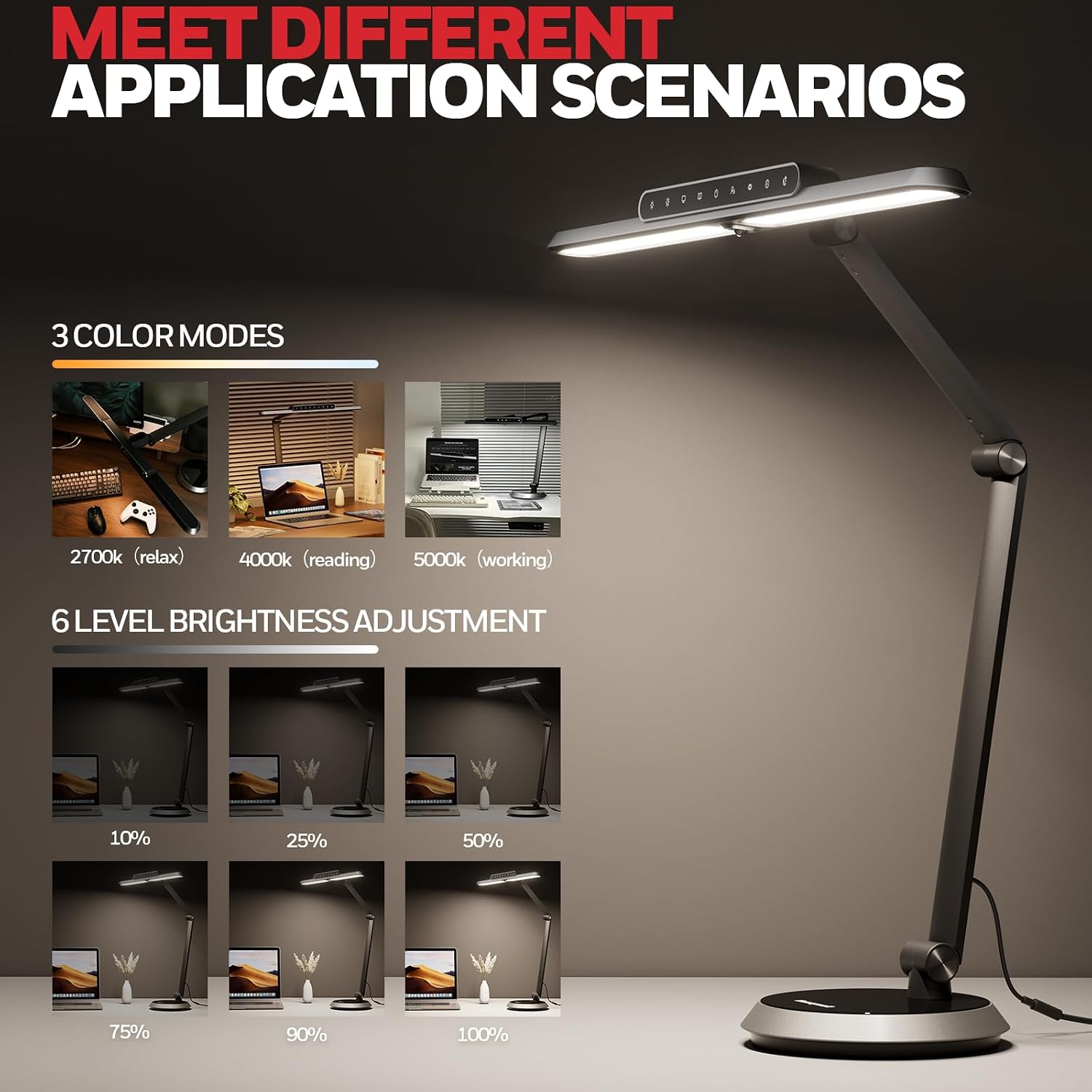 Thumbnail 1 de Honeywell H9 Sunturalux Eye-Caring LED Desk Lamp for Home Office
