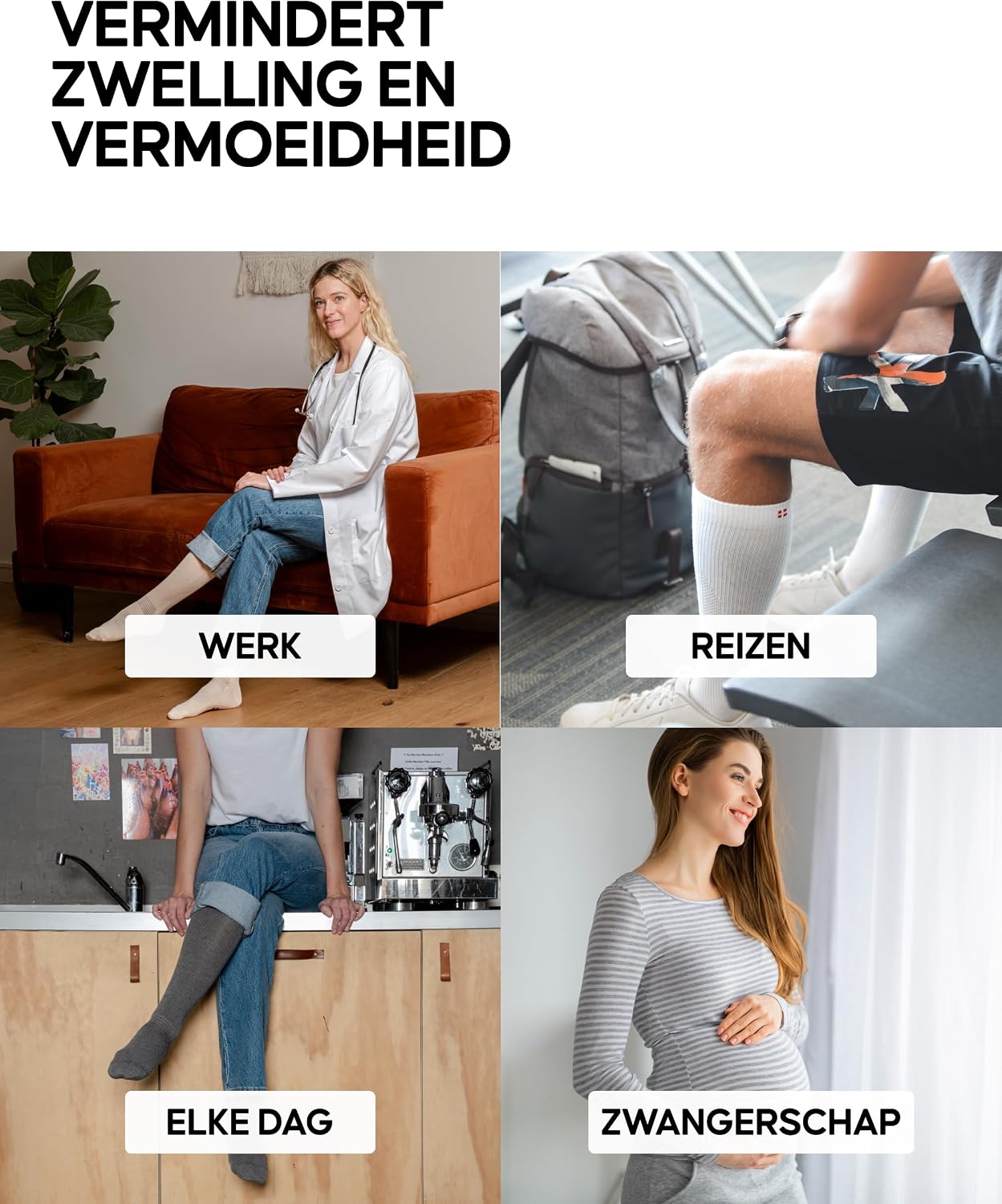 Thumbnail 3 de DANISH ENDURANCE compressiesokken tot onder de knie, unisex