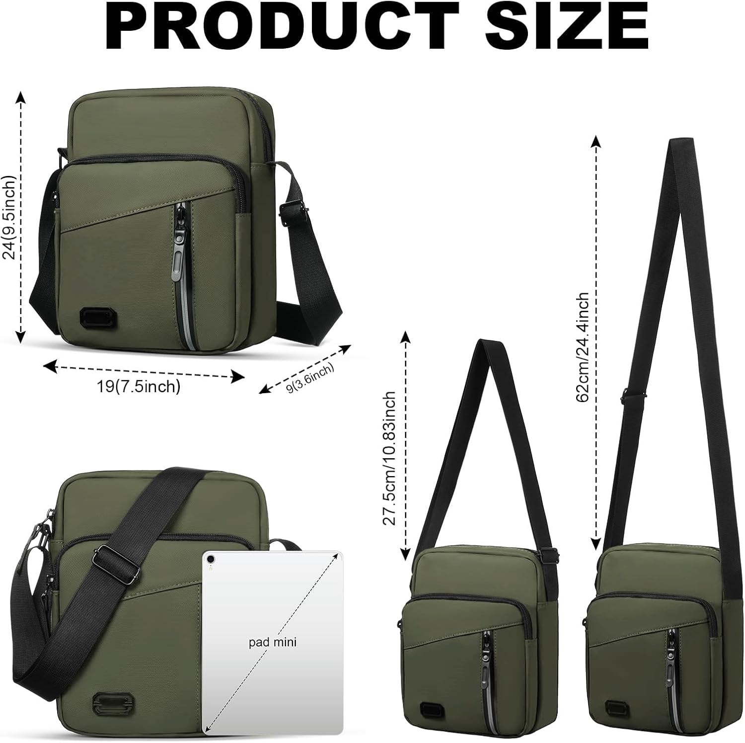 Thumbnail 3 de Aucuu Men's Shoulder Bag Crossbody: Lightweight, Waterproof Everyday Messenger