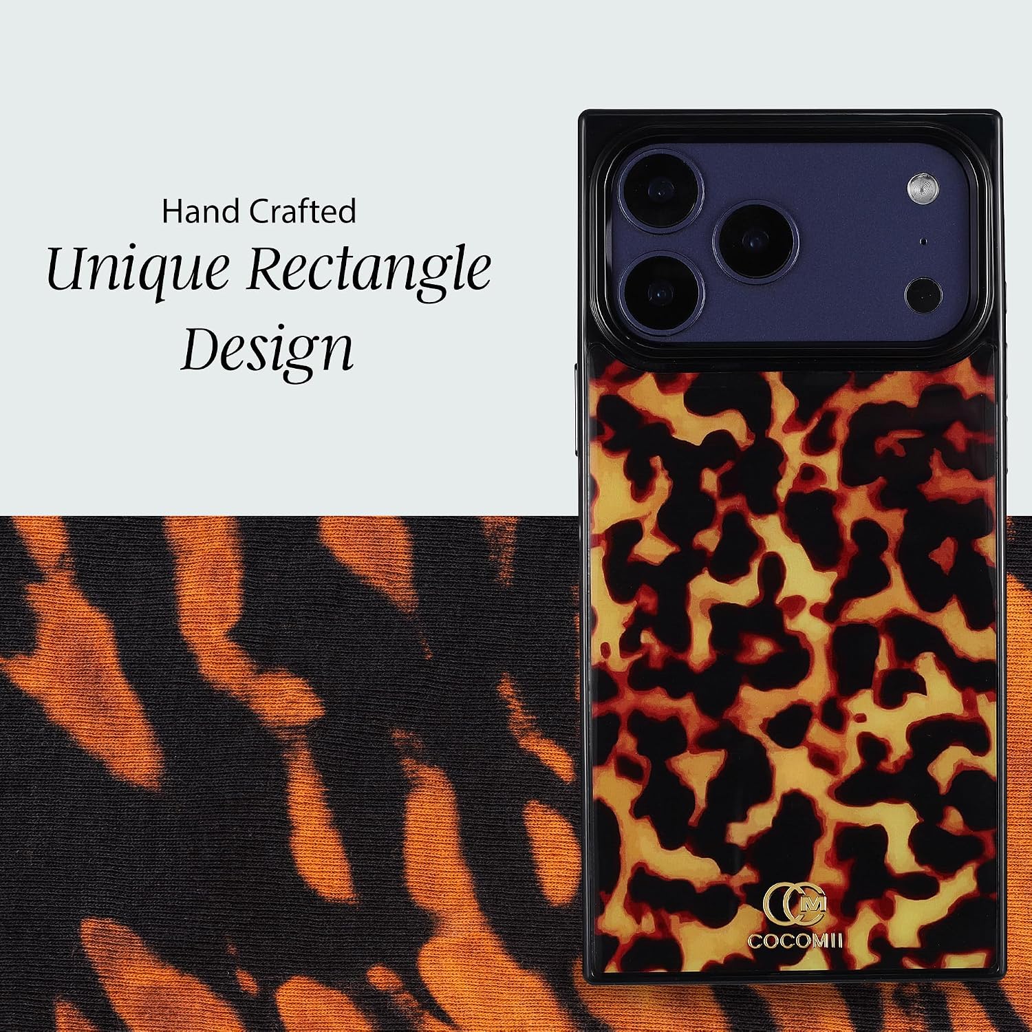 Detalle 2 de COCOMII Rectangle for iPhone 17 Pro Max Case, Amber Tortoiseshell