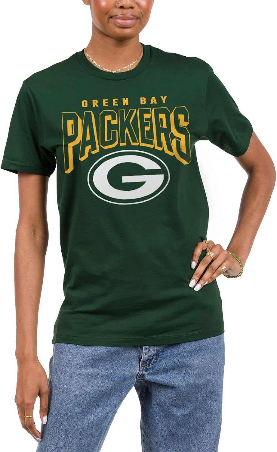 Detalle de Junk Food Clothing x NFL Bold Logo Short Sleeve Fan Shirt (Green Bay Packers) for Men & Women