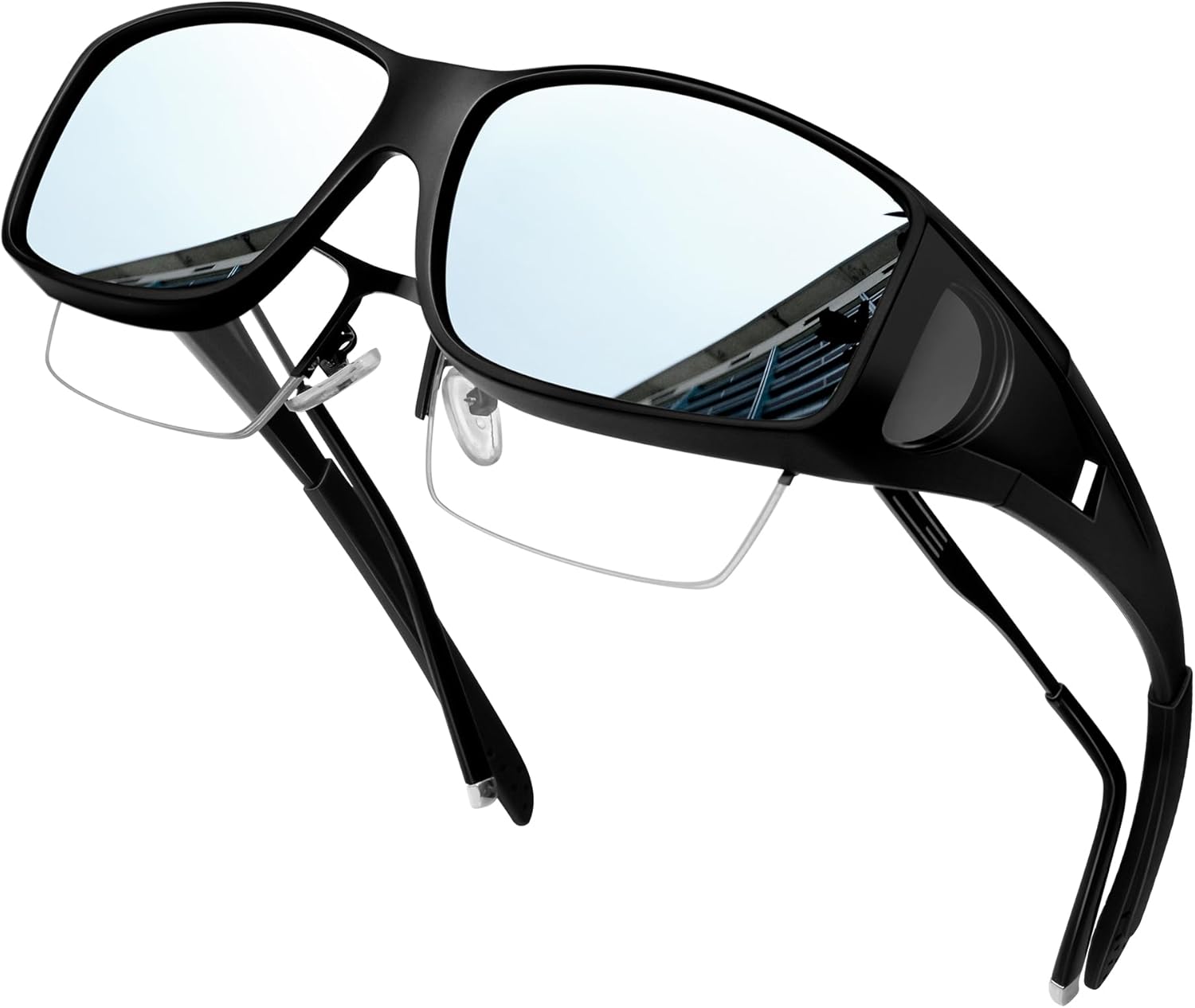 Thumbnail 6 de KANASTAL Fit Over Sonnenbrille für Übergrößen – überziehbare, polarisierte UV400 Sonnenbrille (quadratisch, für Brillenträger)