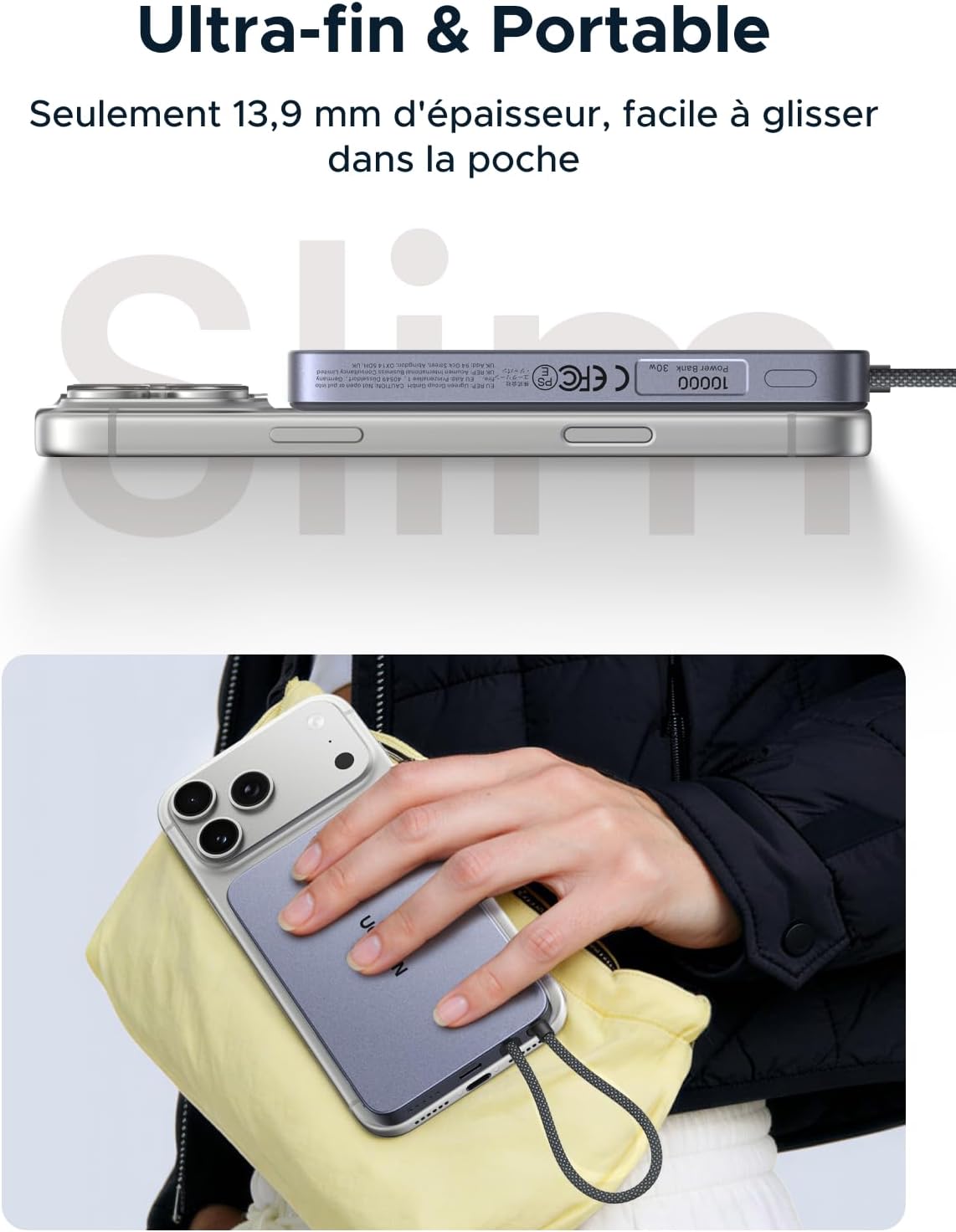 Thumbnail 1 de UGREEN MagFlow Air Qi2 15W – batterie externe magnétique ultra-fine 10 000 mAh avec charge USB‑C PD 30W (compatible MagSafe)