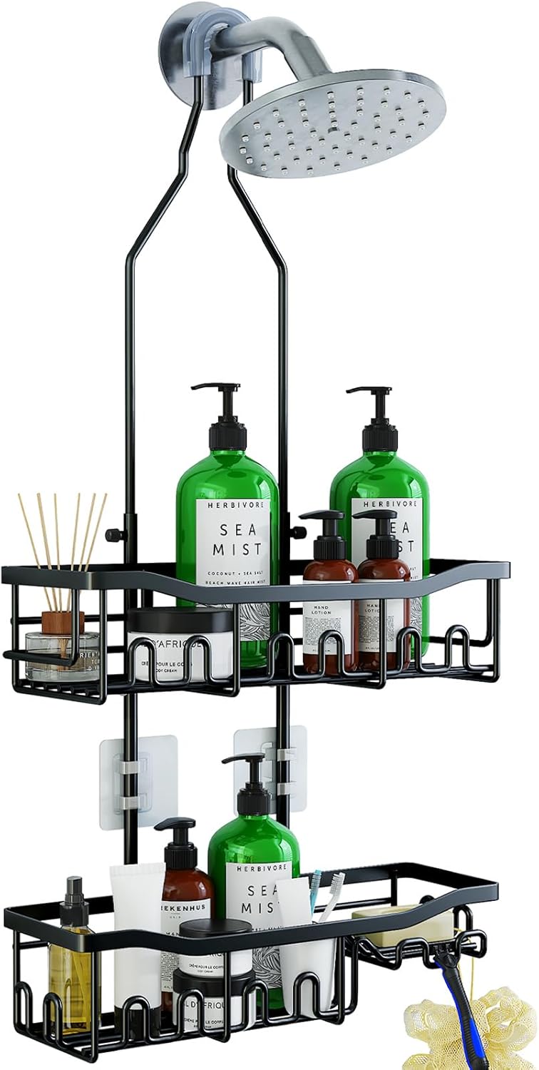 Detalle de Joqixon Upgraded Extended Length Shower Organizer with Hooks