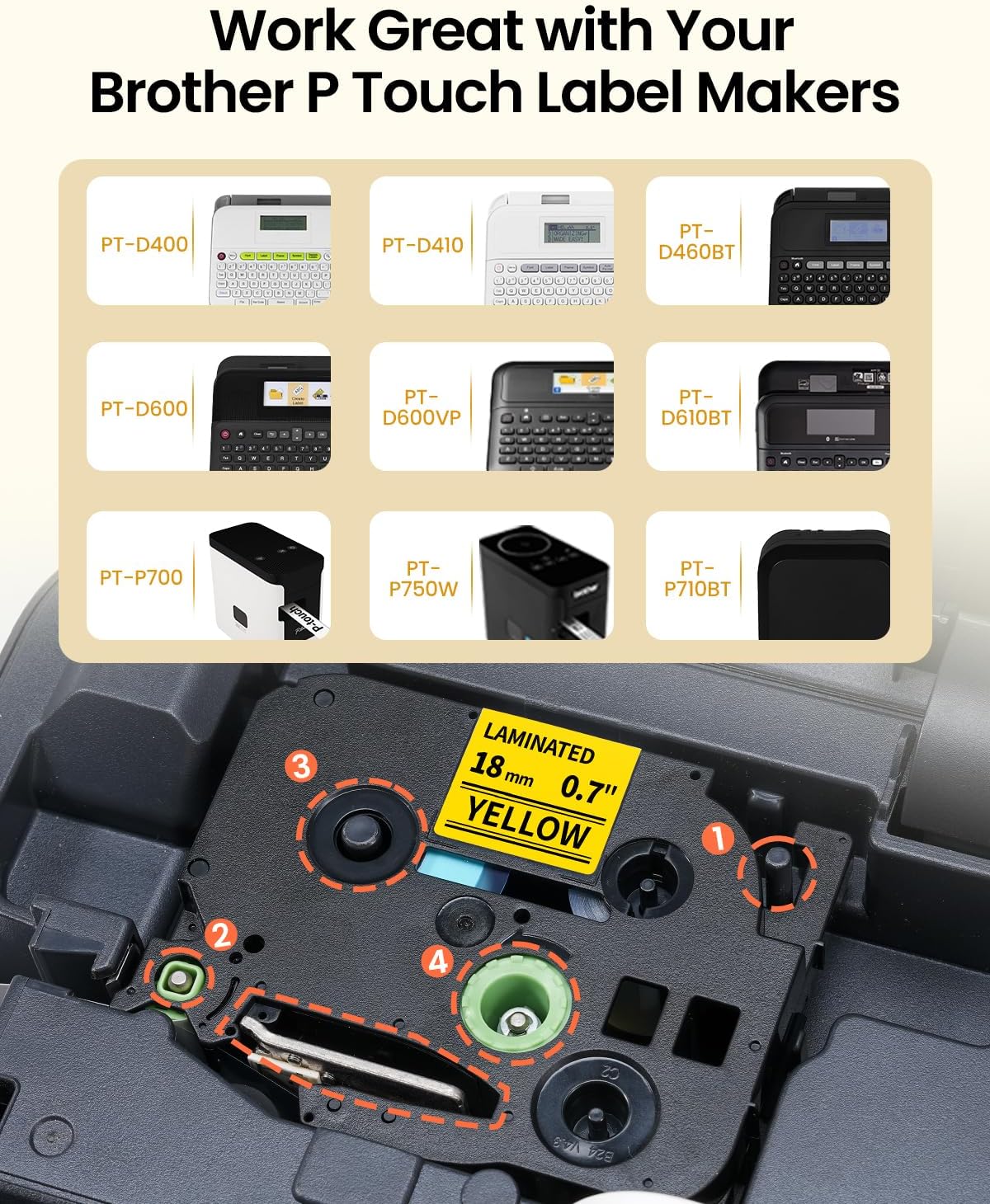 Thumbnail 1 de Replacement Brother TZe-641 18mm Label Tape 🏷