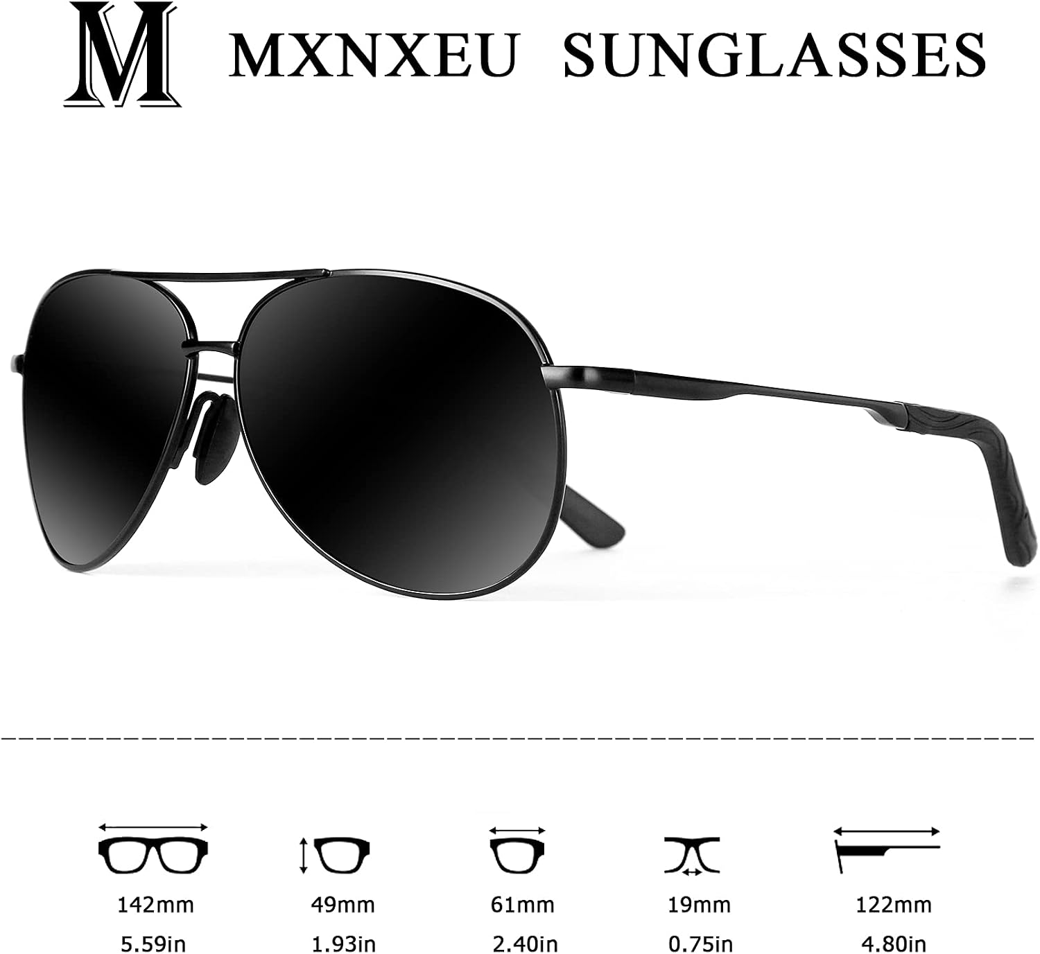 Detalle de MXNXEU Sonnenbrille Herren Fahrerbrille Polarisiert – UV400 Schutz, Unisex Outdoor Style