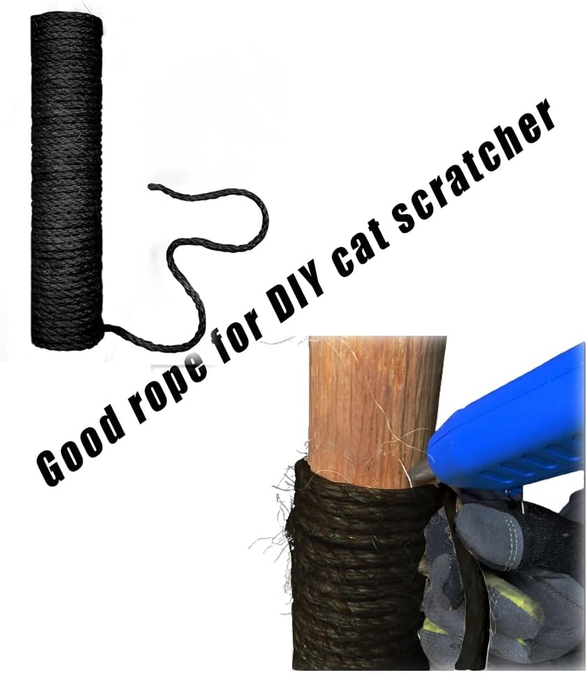 Thumbnail 4 de SGAVAHSG 6mm Black Natural Sisal Rope for Cat Tree Repair – 328 ft