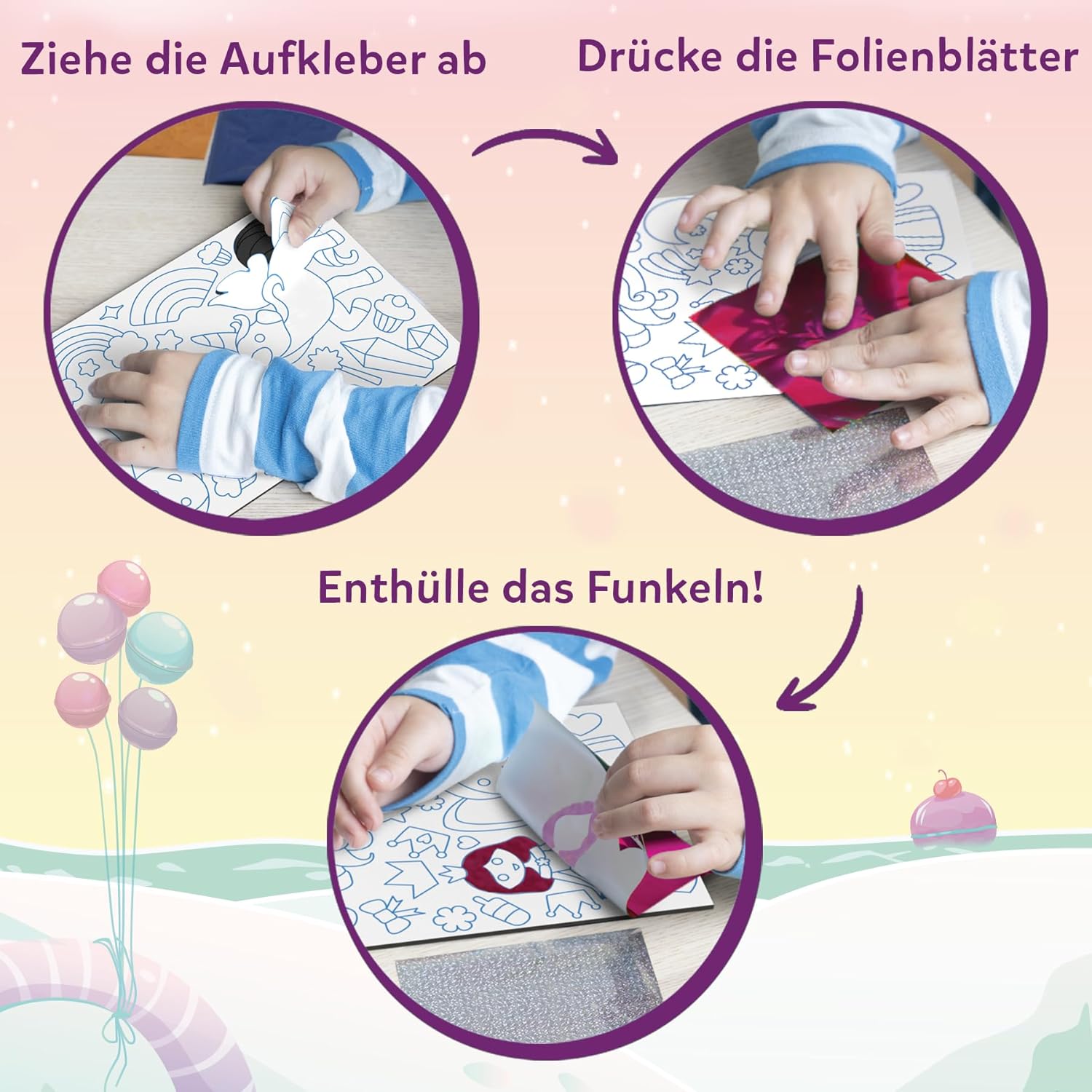 Detalle de Skillmatics Folienspaß: Einhörner & Prinzessinnen – Schmutzfreie Bastelaktivität für Kinder 4–9 Jahre