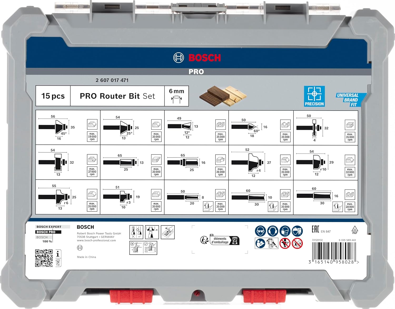 Thumbnail 3 de Bosch Accessories 2607017471 Set di Frese, 6 mm: taglio preciso per legno e materiali compositi