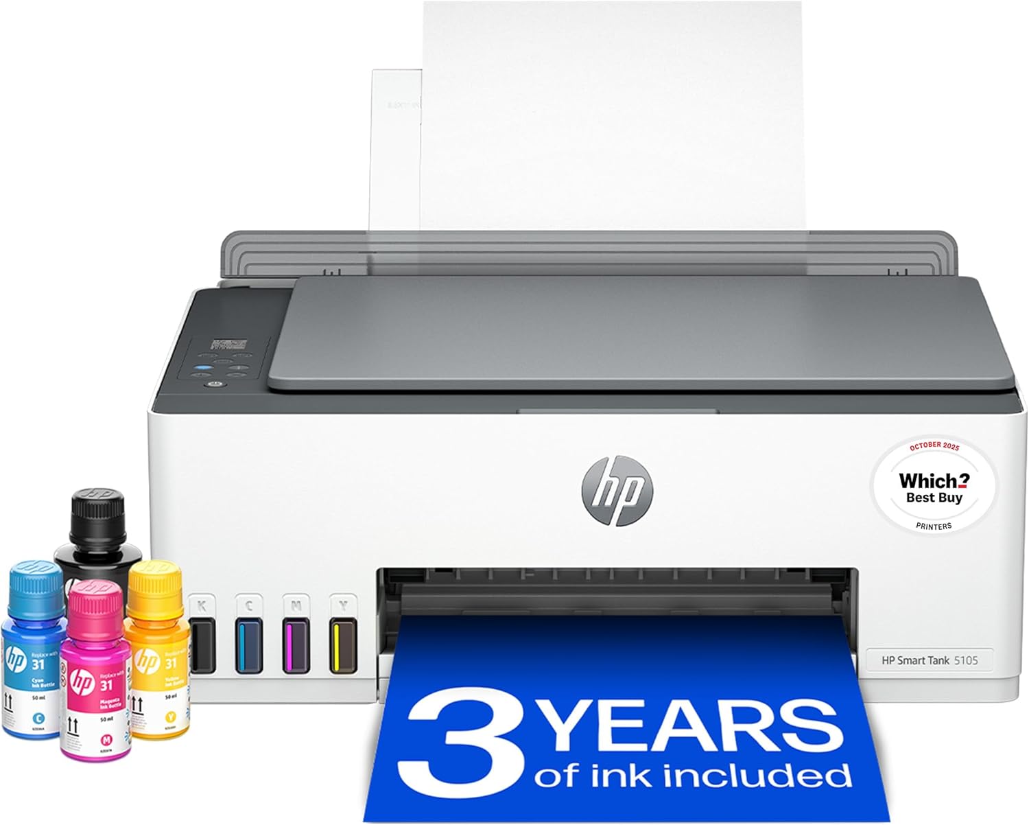 Detalle de HP Smart Tank 5105 All-in-One Wireless Printer (Print, Scan, Copy) – Refillable ink tank