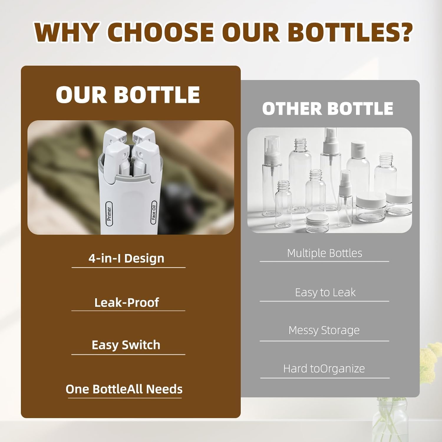 Thumbnail 3 de JQFORUIH 4-in-1 Travel Dispenser Bottle Set, Four 30ml Pump Bottles